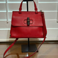 Gucci Bamboo Red Pebbled Leather 2 Way Bag