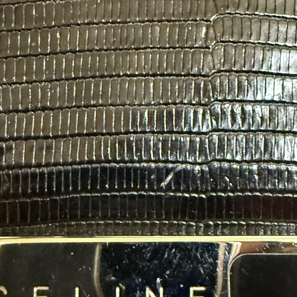 Celine Black Leather Bag with Chain Strap and Lock Set