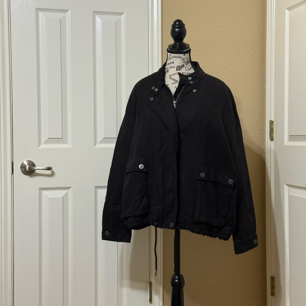 Free People Black Utility Jacket