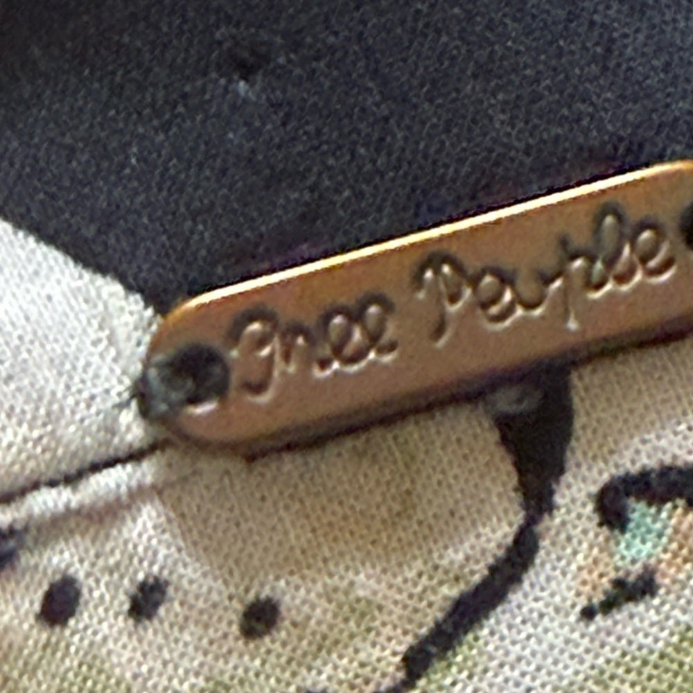 Free People Black Floral Wrap Blouse