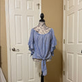 Tyche Blue and White Striped Blouse