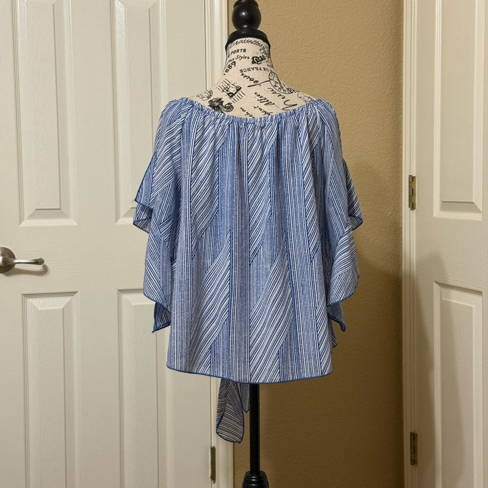 Tyche Blue and White Striped Blouse