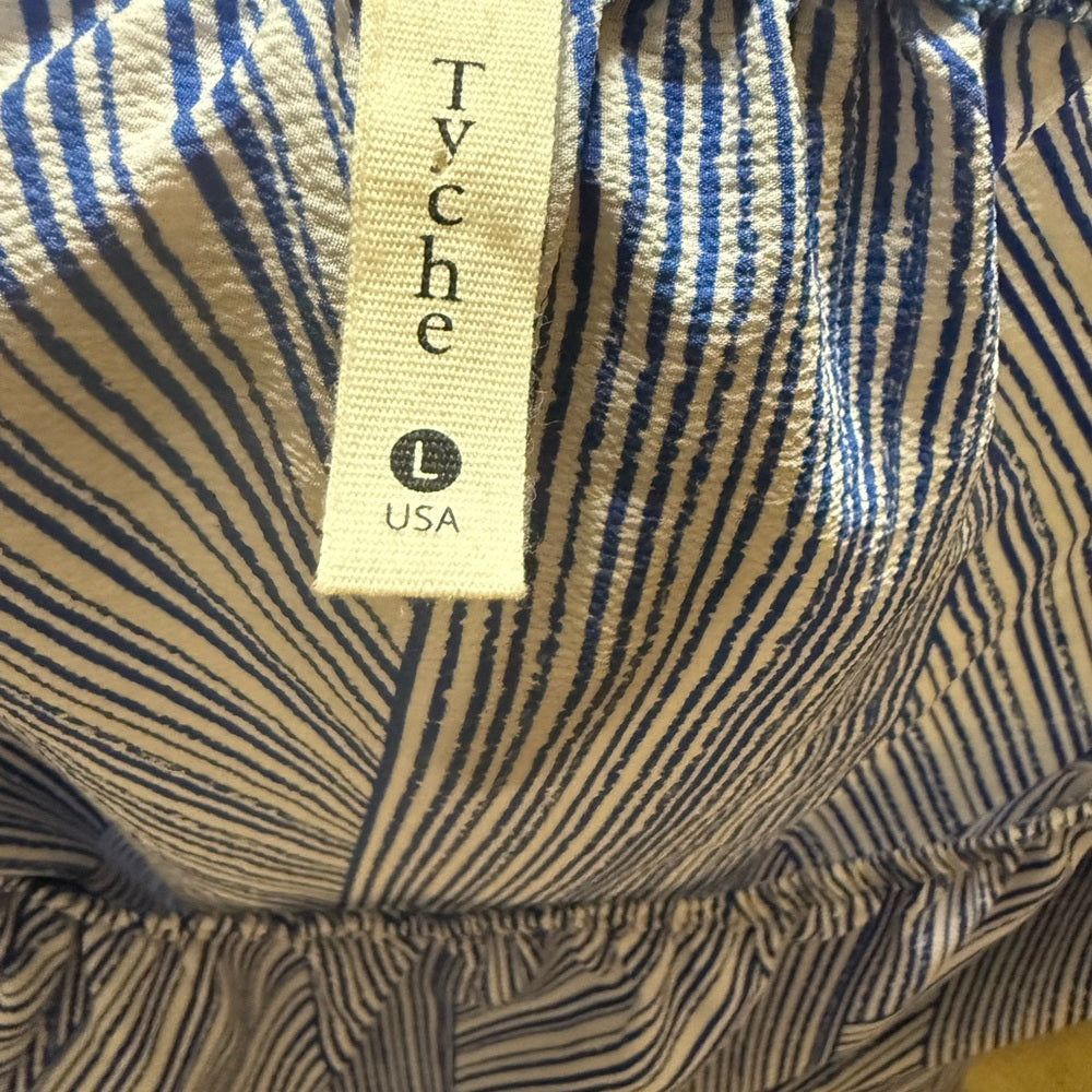 Tyche Blue and White Striped Blouse