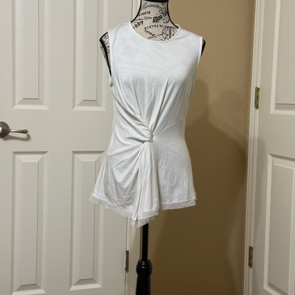 New Kobi Halperin White Twist-Front Tank Top