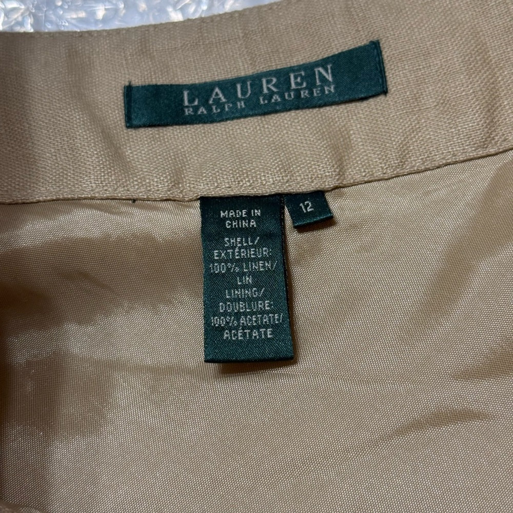 Lauren Ralph Lauren Beige A-Line Skirt
