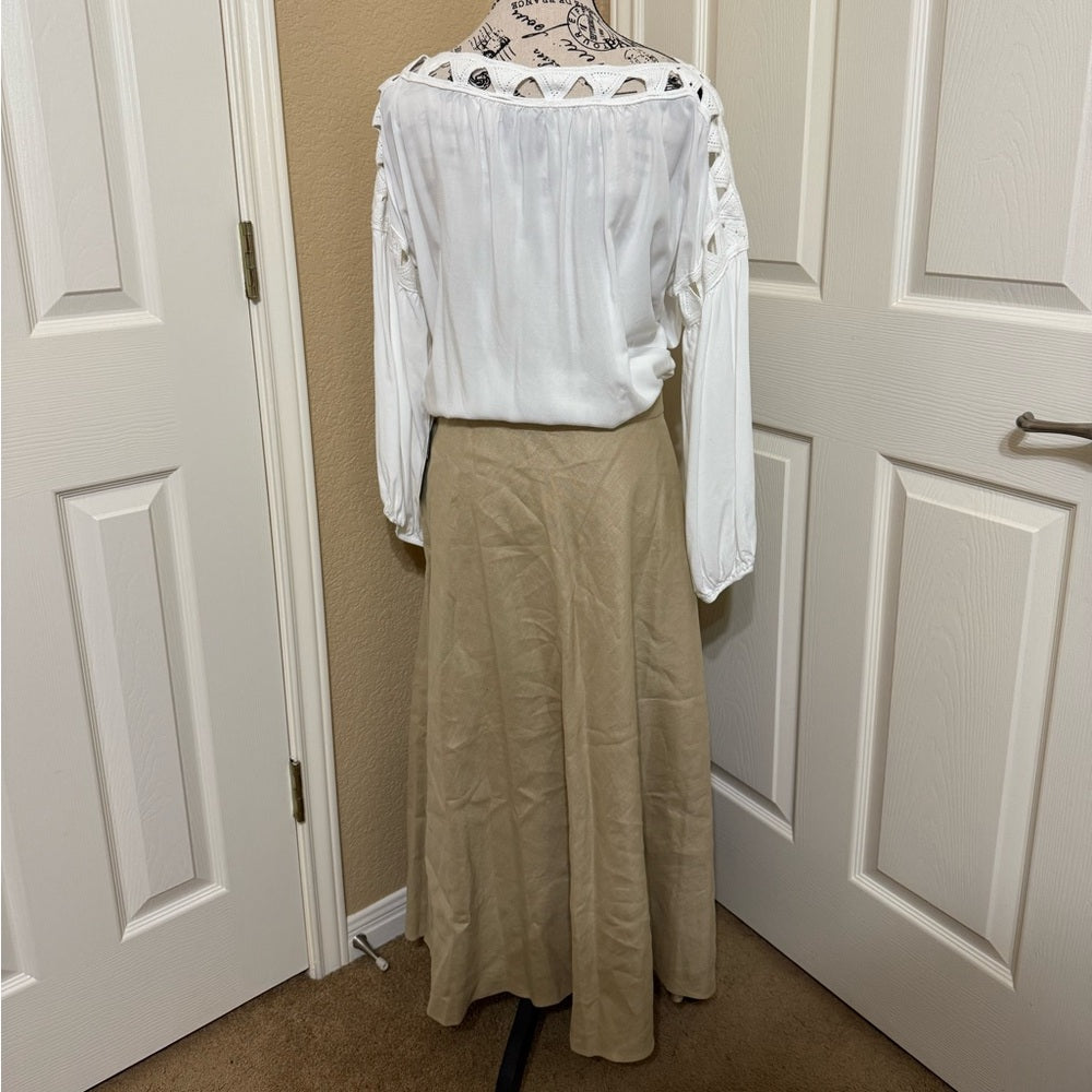 Lauren Ralph Lauren Beige A-Line Skirt
