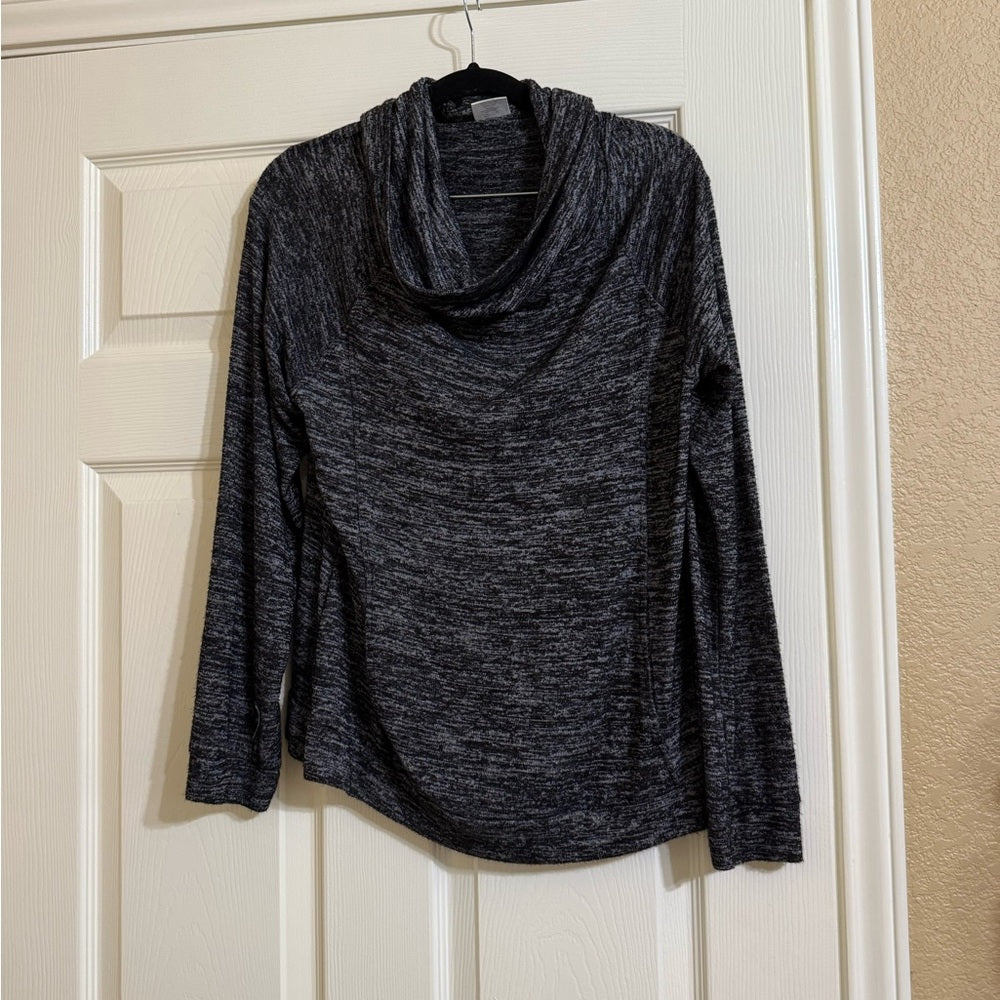 Elegant Charcoal Cowl Neck Sweater