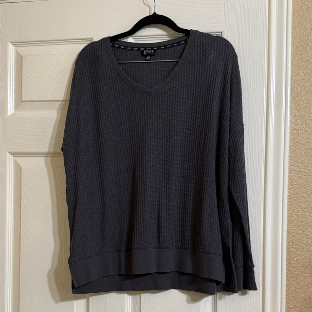 Jones New York Charcoal V-Neck Sweater