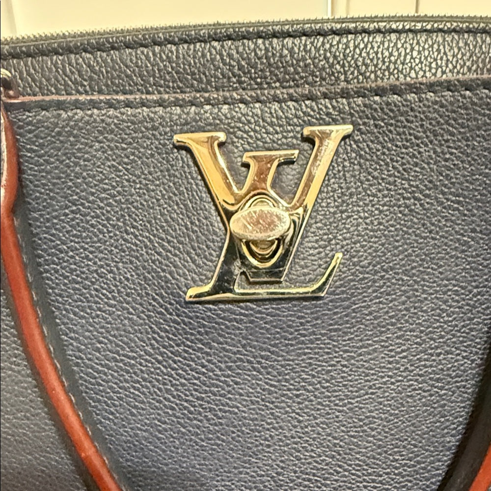 Louis Vuitton Leather Marine Rouge Lock Me Tote