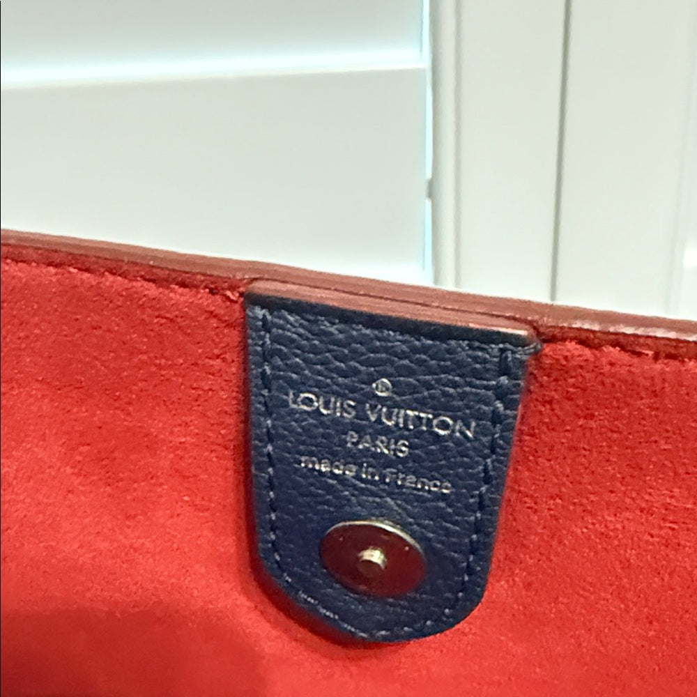 Louis Vuitton Leather Marine Rouge Lock Me Tote
