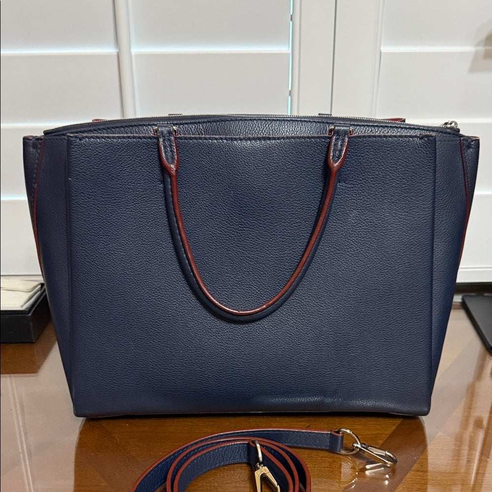Louis Vuitton Leather Marine Rouge Lock Me Tote
