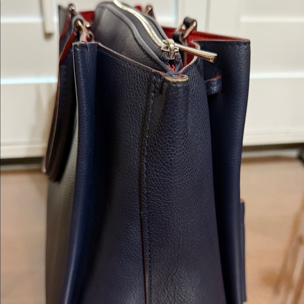 Louis Vuitton Leather Marine Rouge Lock Me Tote