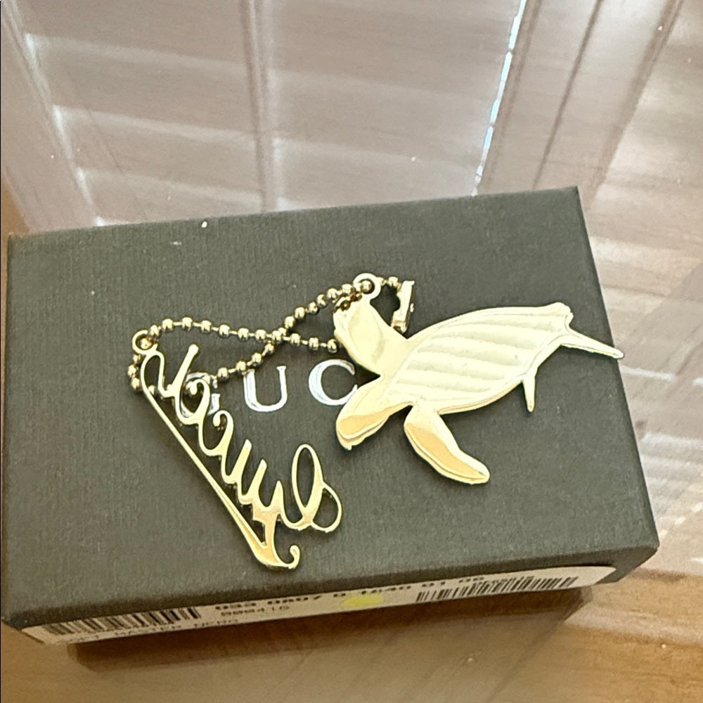 Gucci Gold Turtle Bag Charm Keychain