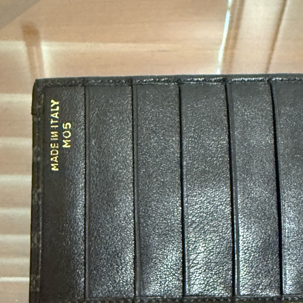 Celine Black and Grey Leather Macadam Long Wallet