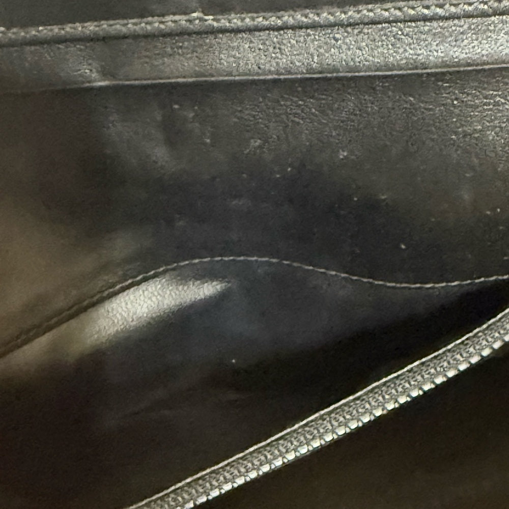 Celine Black and Grey Leather Macadam Long Wallet