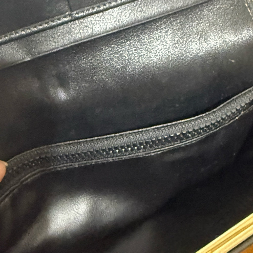 Celine Black and Grey Leather Macadam Long Wallet