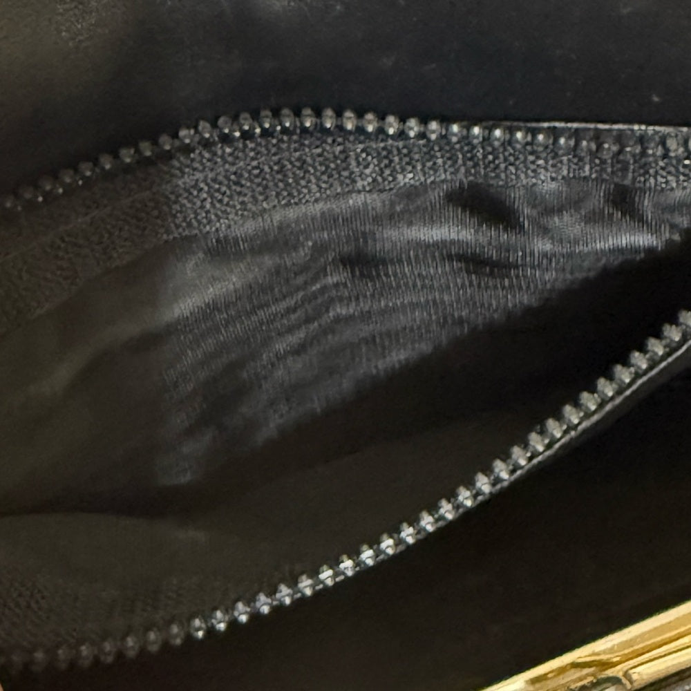 Celine Black and Grey Leather Macadam Long Wallet