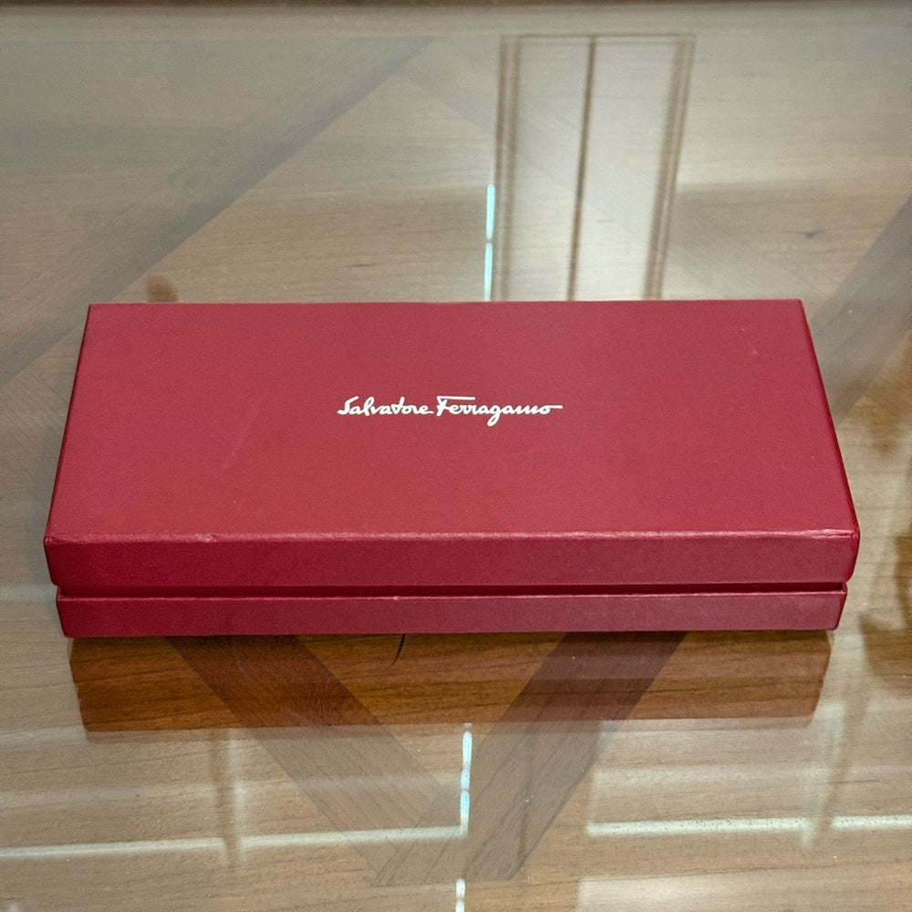 New Salvatore Ferragamo Teal Embossed Leather Case