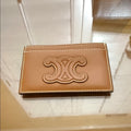 Celine Triomphe Brown Leather Card Holder