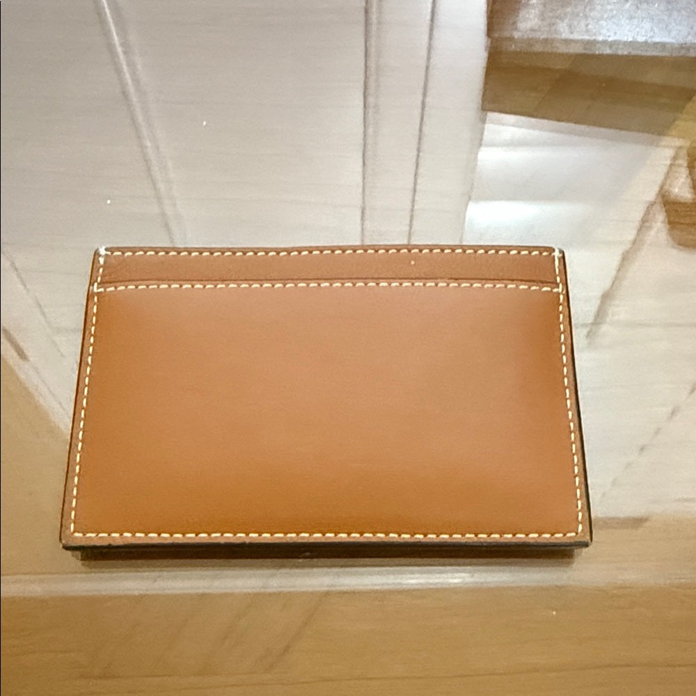 Celine Triomphe Brown Leather Card Holder