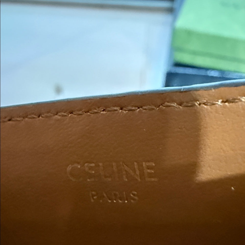 Celine Triomphe Brown Leather Card Holder