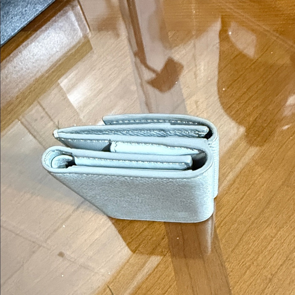 Celine Light Grey Leather Trifold Wallet