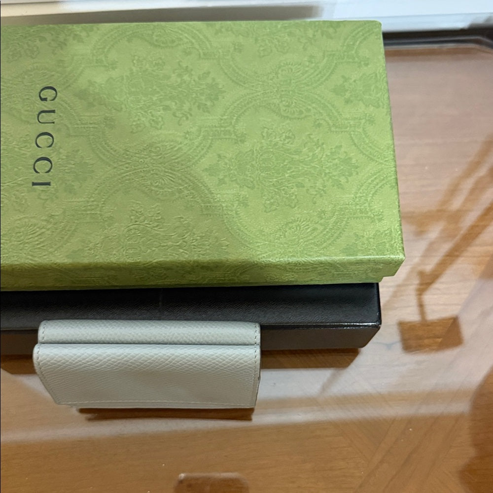 Celine Light Grey Leather Trifold Wallet