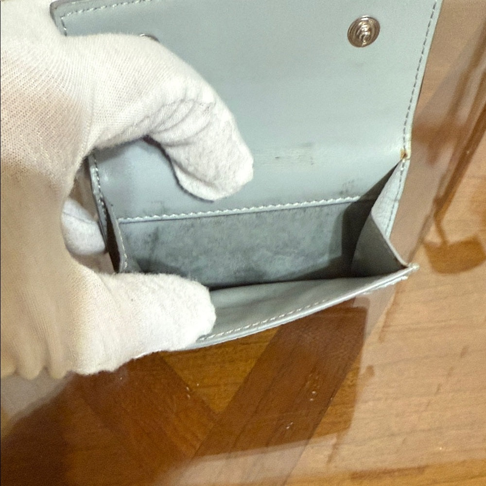 Celine Light Grey Leather Trifold Wallet