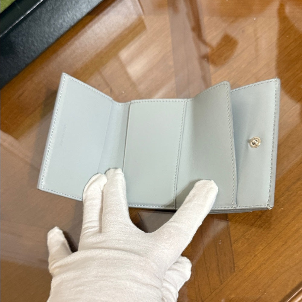 Celine Light Grey Leather Trifold Wallet