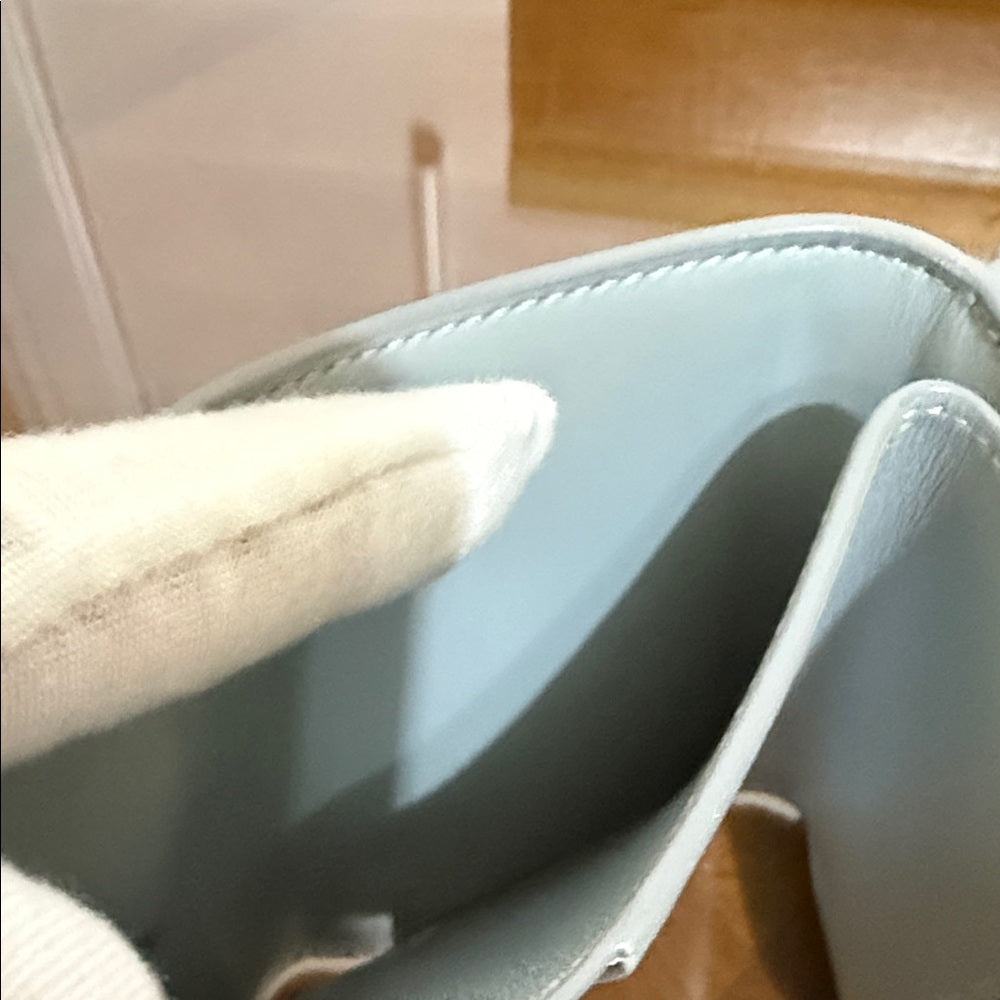 Celine Light Grey Leather Trifold Wallet