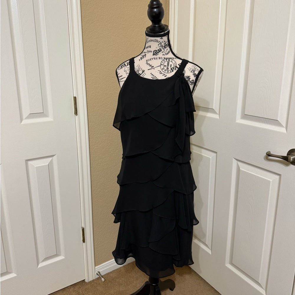 White House Black Market Asymmetrical Black Dress