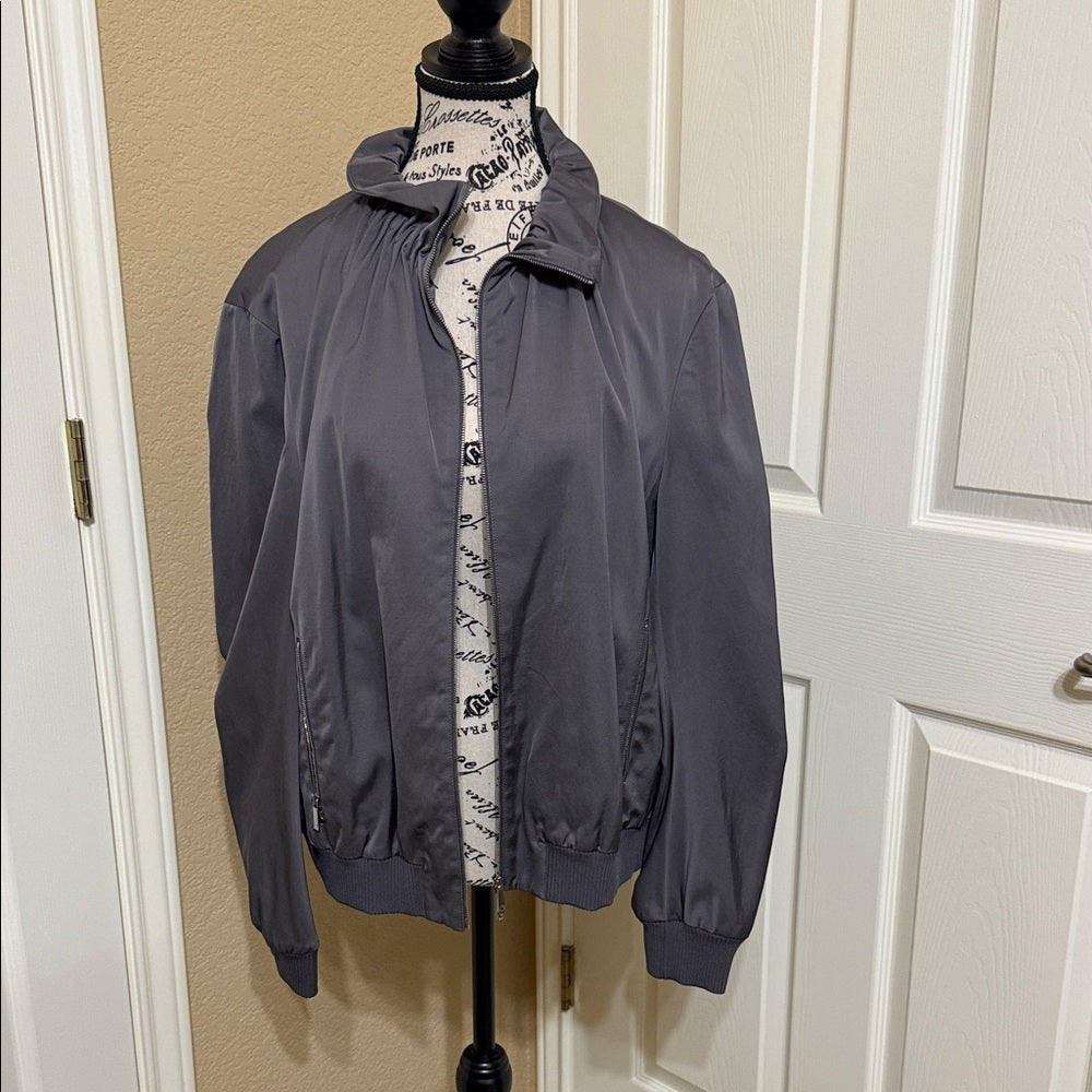 Lafayette 148 New York Charcoal Bomber Jacket