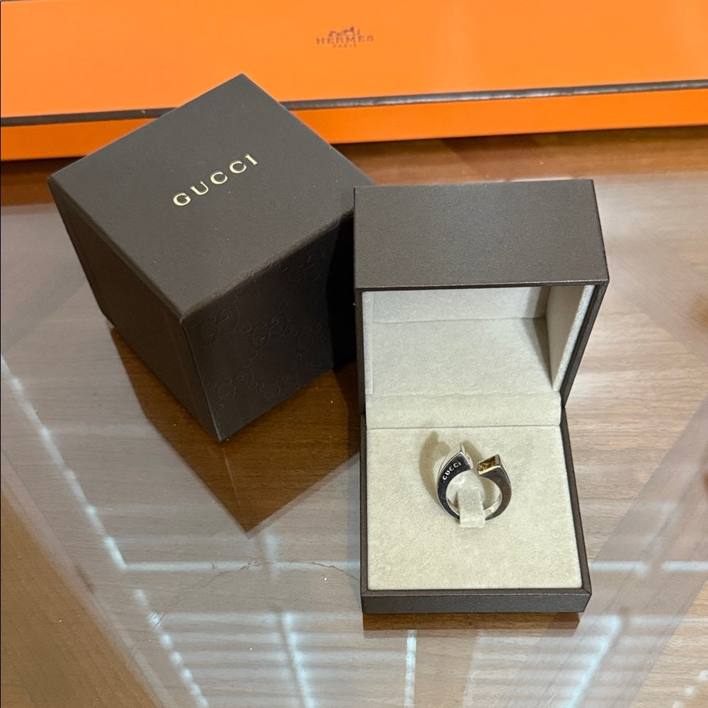 GUCCI Ring spiral Silver925/Citrine US 5 (US Size)