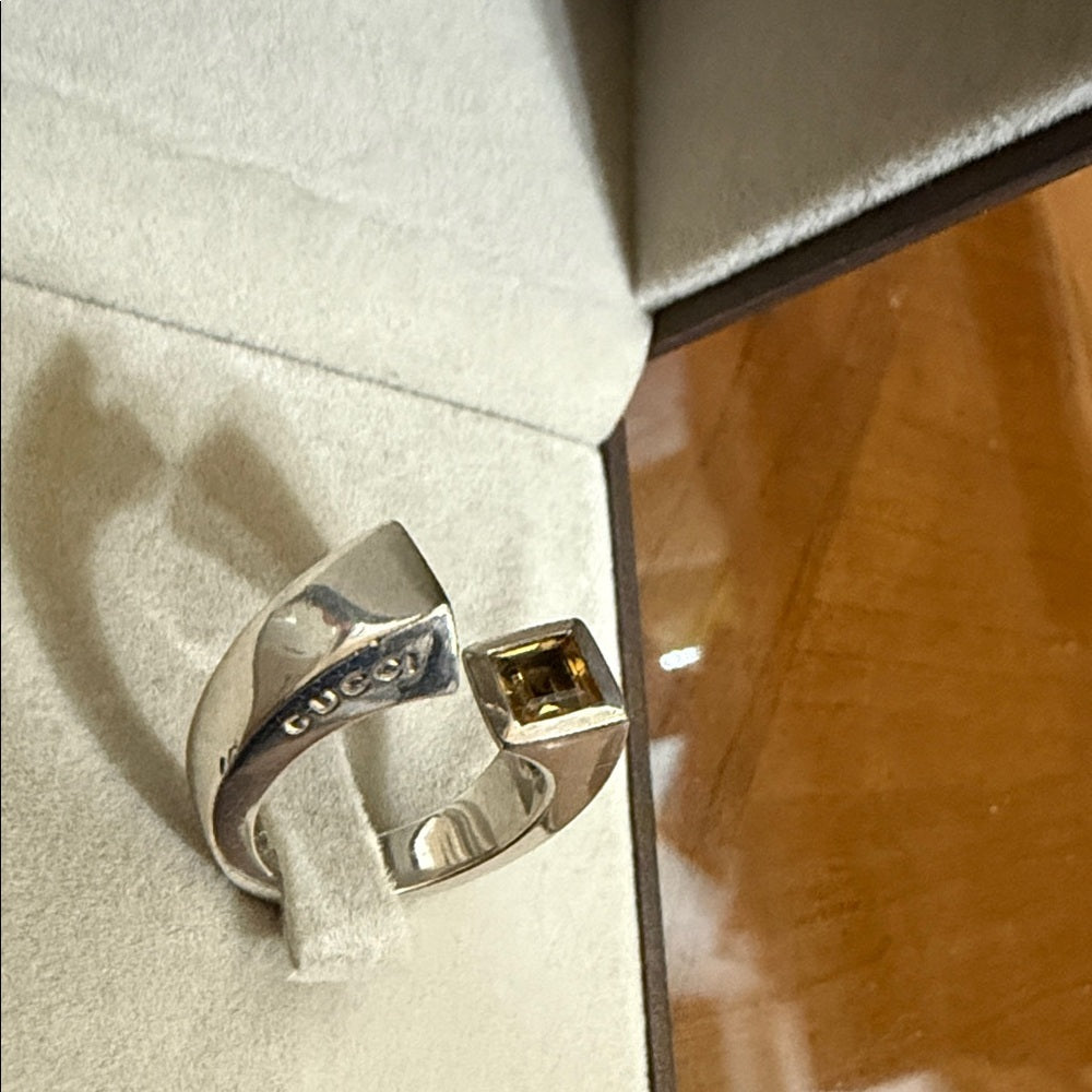 GUCCI Ring spiral Silver925/Citrine US 5 (US Size)
