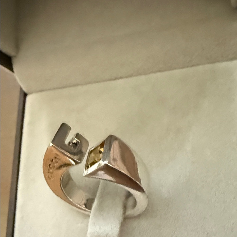 GUCCI Ring spiral Silver925/Citrine US 5 (US Size)