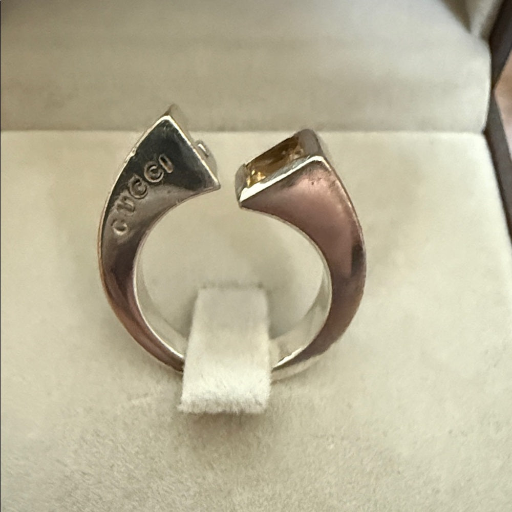 GUCCI Ring spiral Silver925/Citrine US 5 (US Size)