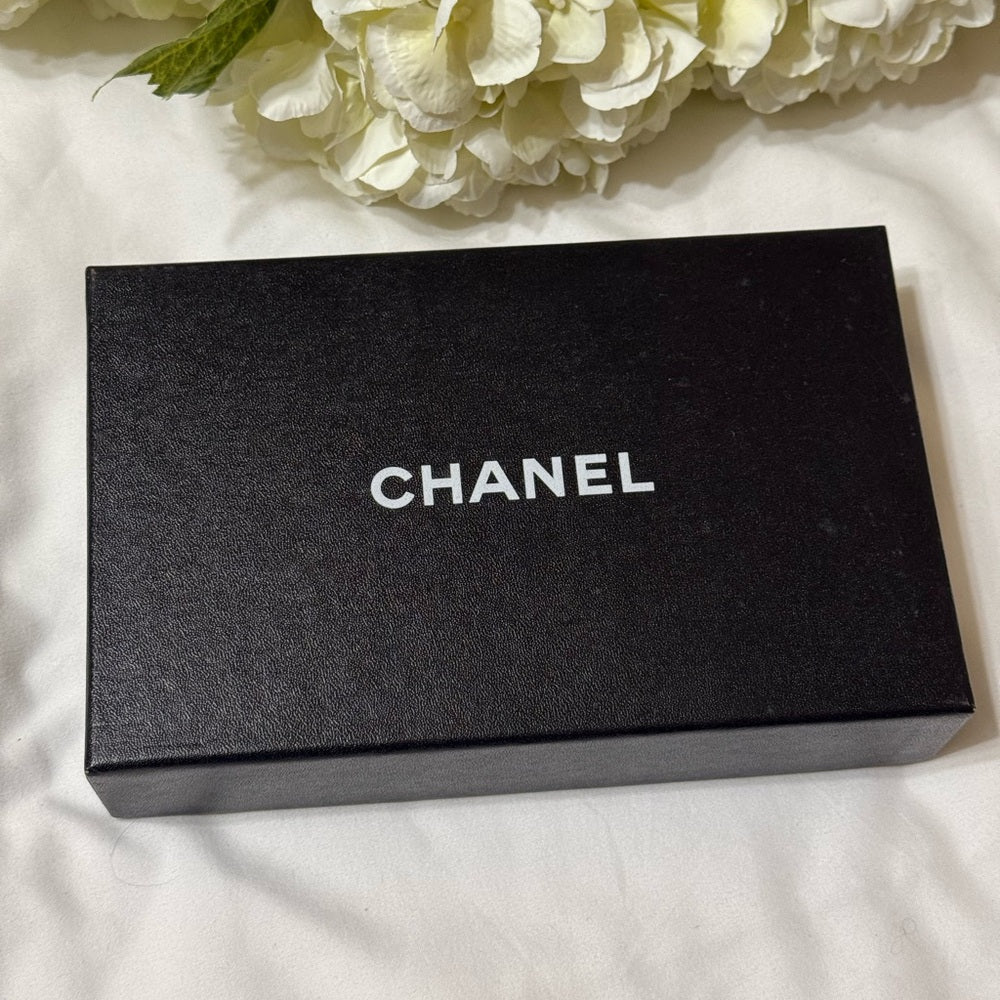 CHANEL Black Matelasse Lambskin Zip Around Wallet