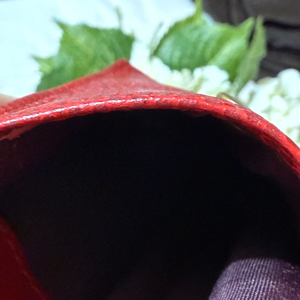 CHANEL Vibrant Red Caviar Leather Case With Chain