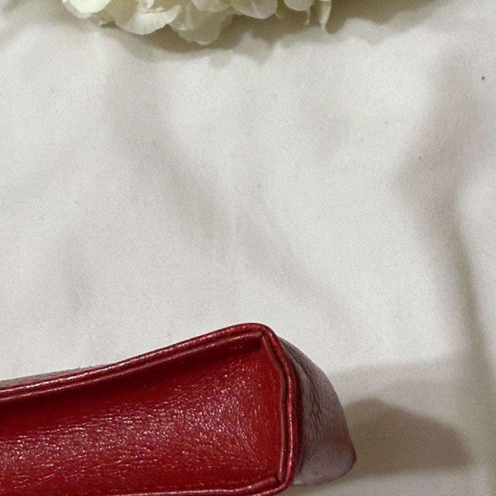 CHANEL Vibrant Red Caviar Leather Case With Chain