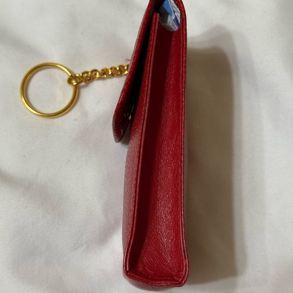 CHANEL Vibrant Red Caviar Leather Case With Chain