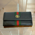 GUCCI Ophidia GG Logo Leather Long Bifold Wallet