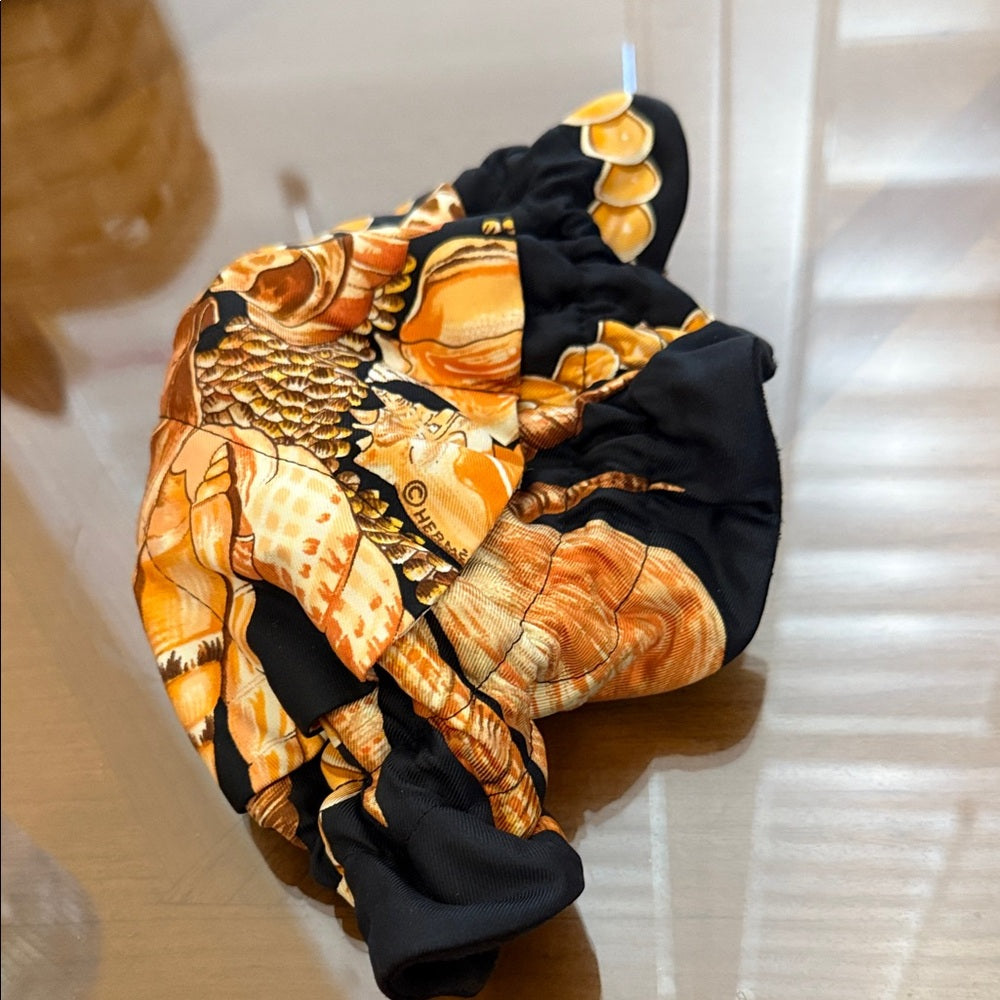 HERMES Black Bourse Abijou Suede and Silk Jewelry Bag