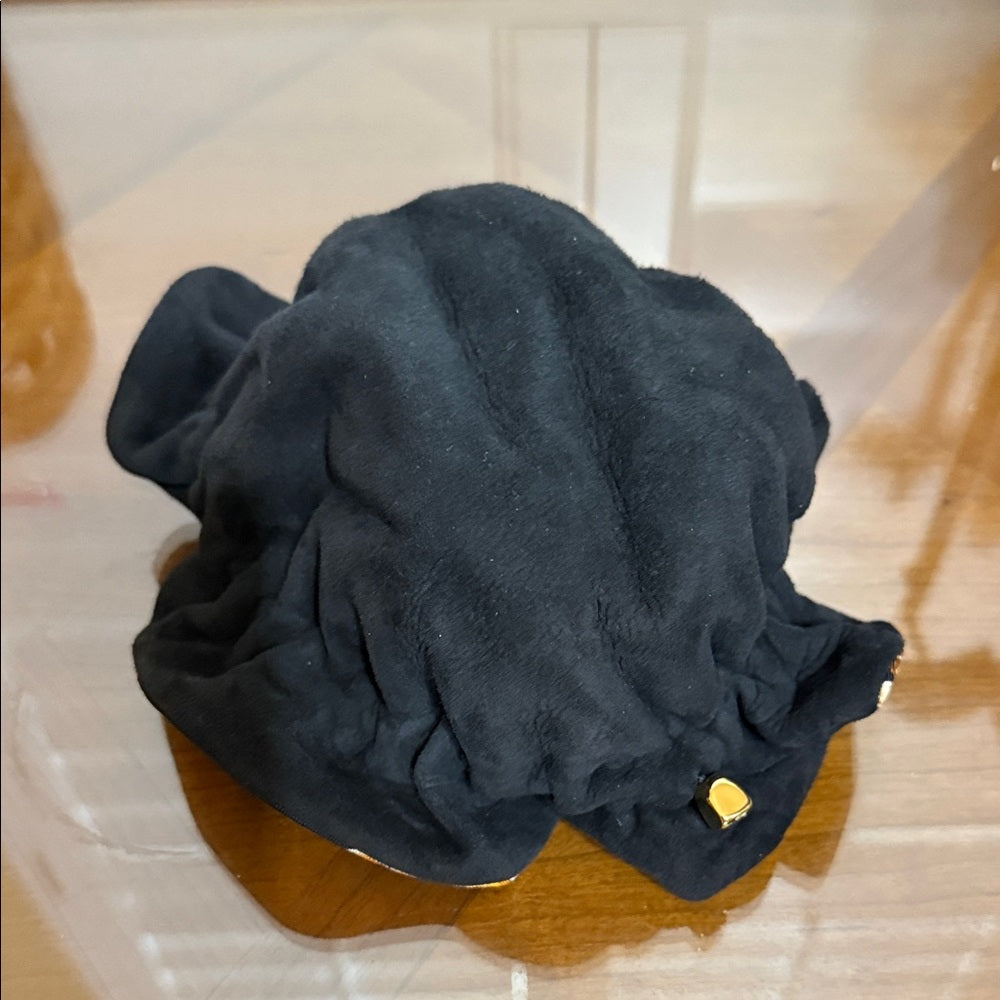 HERMES Black Bourse Abijou Suede and Silk Jewelry Bag