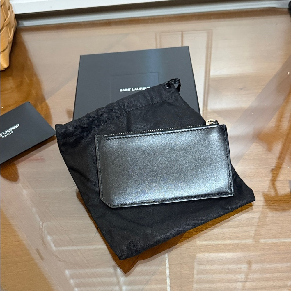 Saint Laurent Black Leather Card Holder