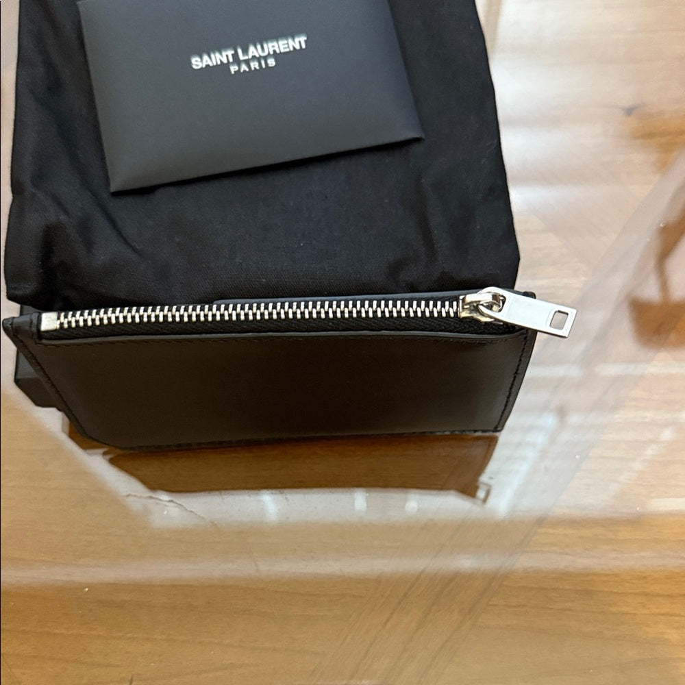 Saint Laurent Black Leather Card Holder