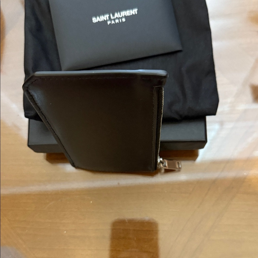 Saint Laurent Black Leather Card Holder