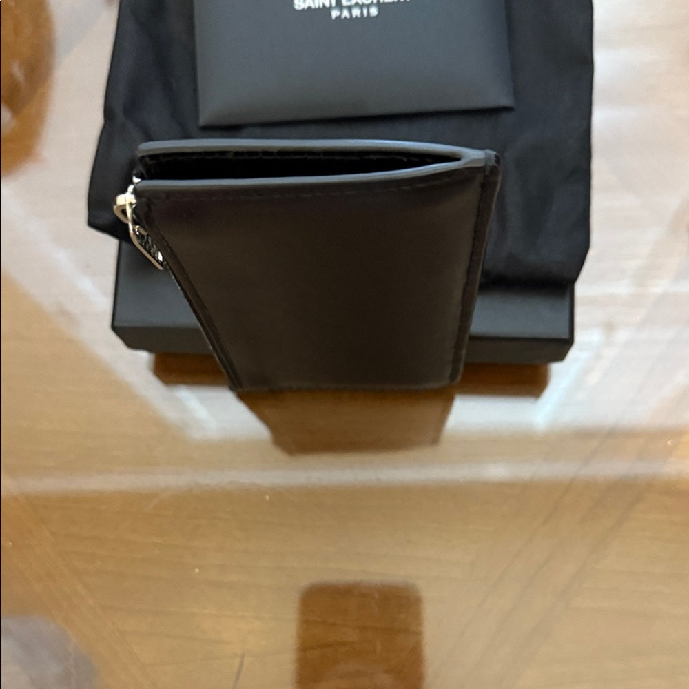 Saint Laurent Black Leather Card Holder