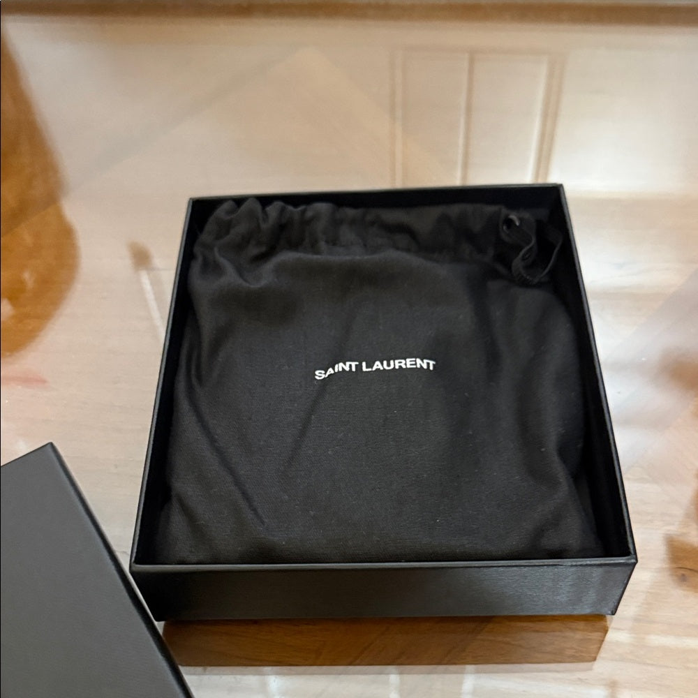 Saint Laurent Black Leather Card Holder