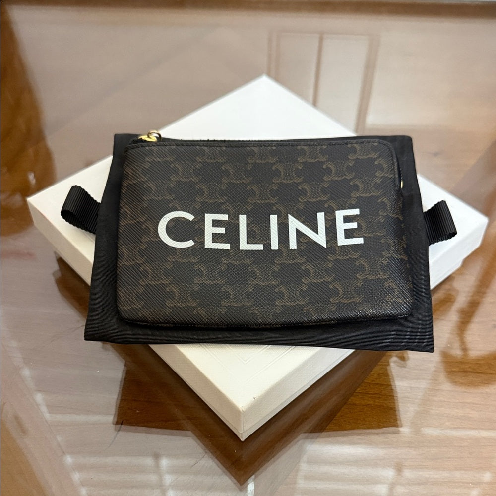 Celine Monogram Brown and Black Pouch