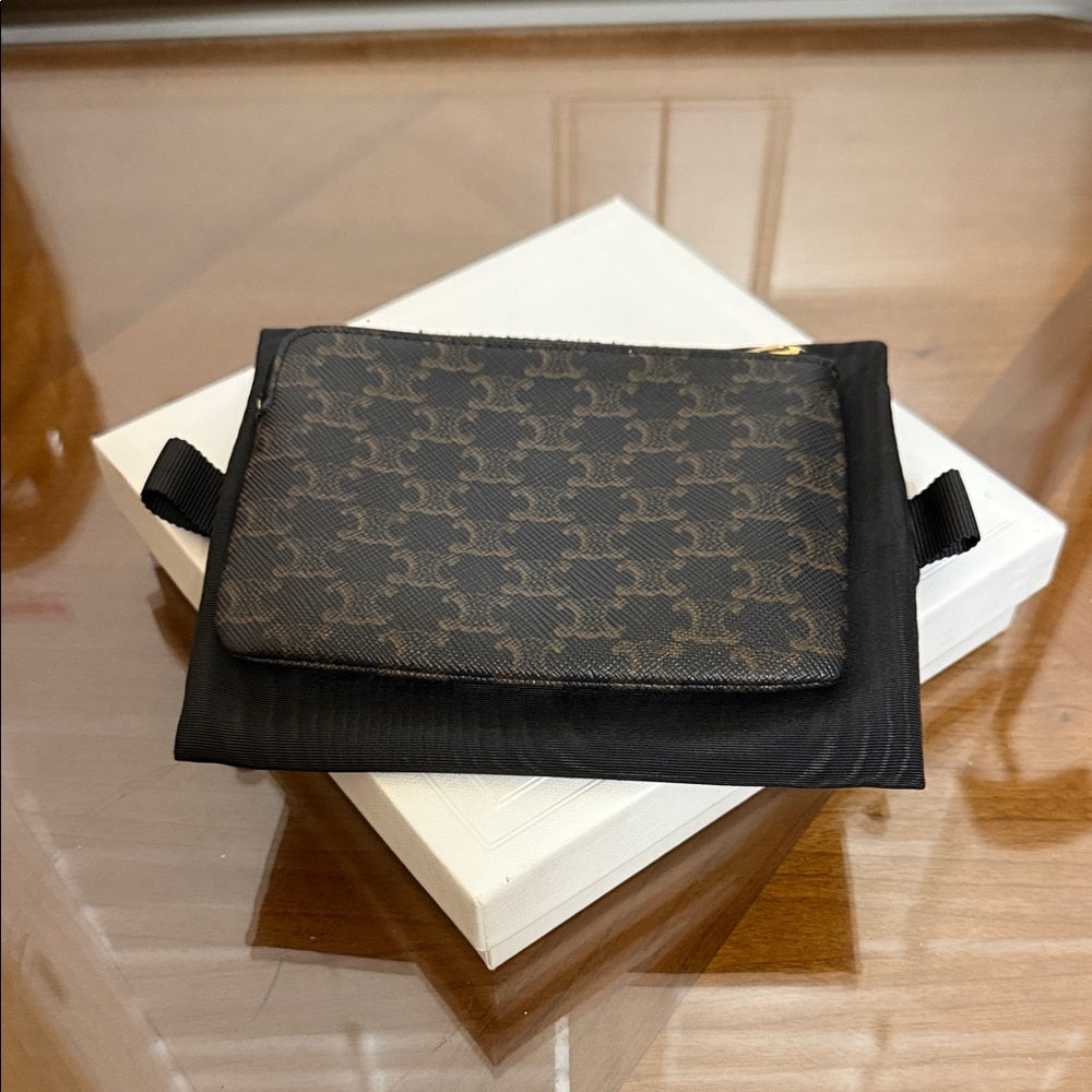 Celine Monogram Brown and Black Pouch